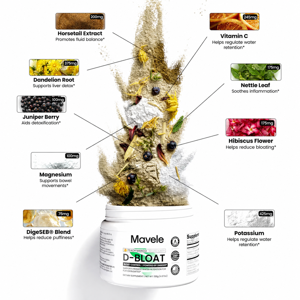 D-BLOAT Daily Debloat Powder - 30 Servings